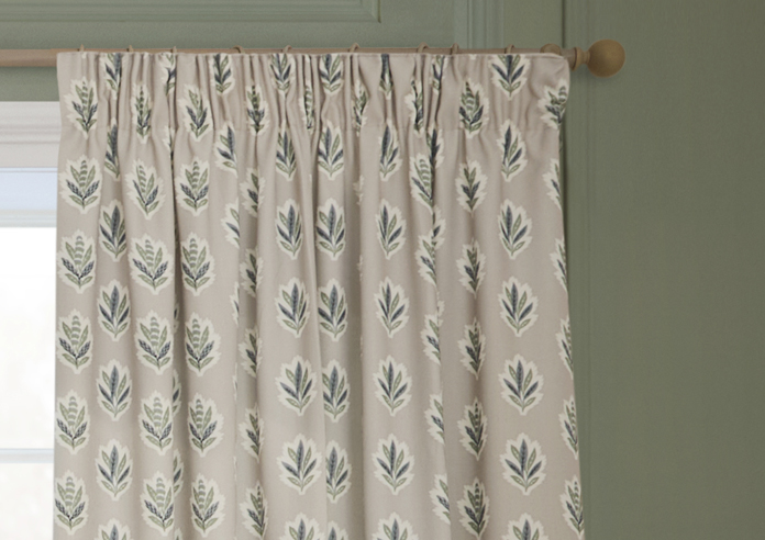 Sessile Leaf Pencil Pleat, Flax - Ready Made Curtains - Image 9